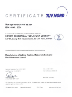 ISO 14001:2004 - Công Ty CP Dụng Cụ Cơ Khí Xuất Khẩu